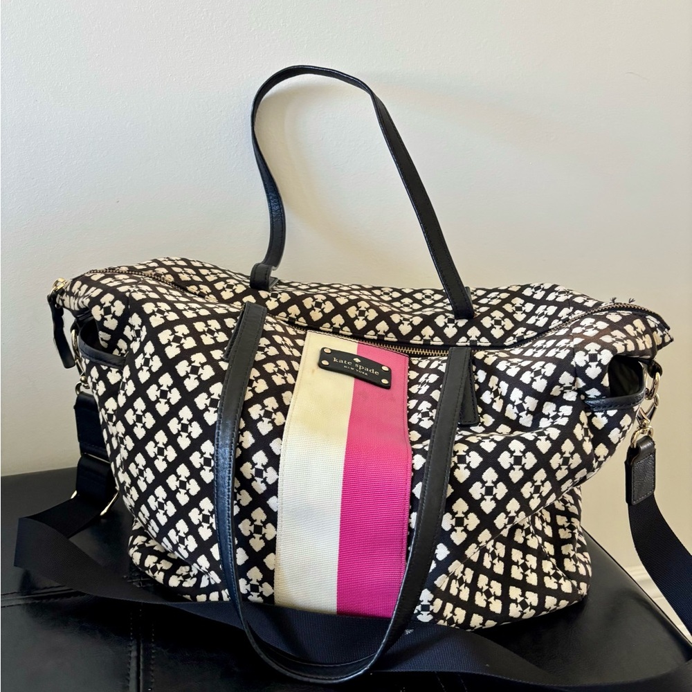 Kate Spade Black/pink/White diaper Bag